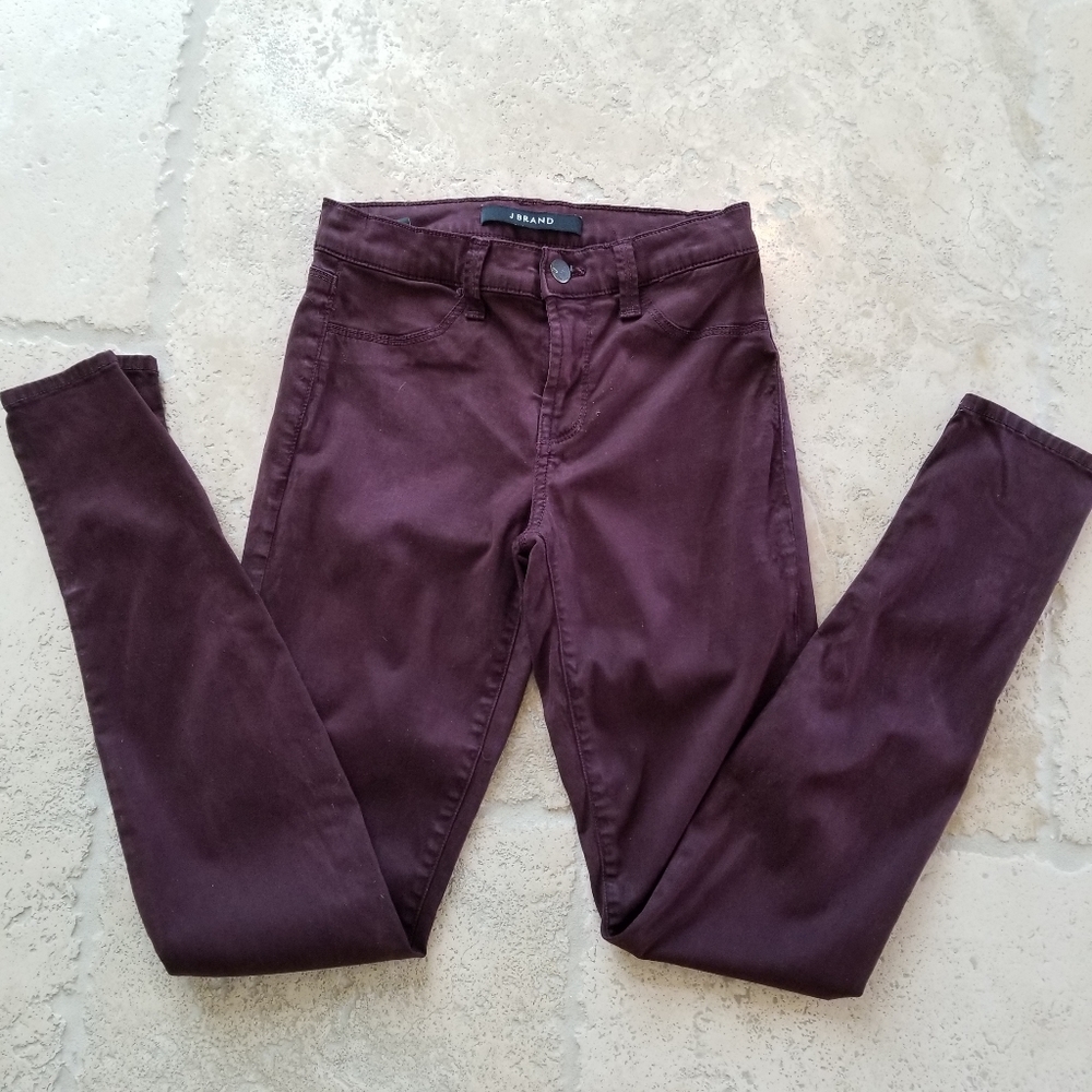 J Brand Super Skinny Jean's Pinot Purple 25